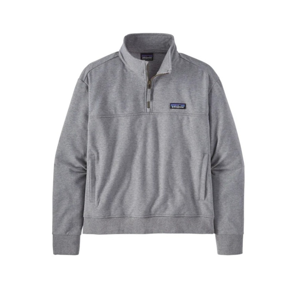 Patagonia Ahnya 1/4-Zip Pullover Organic Cotton Blend Salt Grey XL